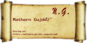 Mathern Gujdó névjegykártya